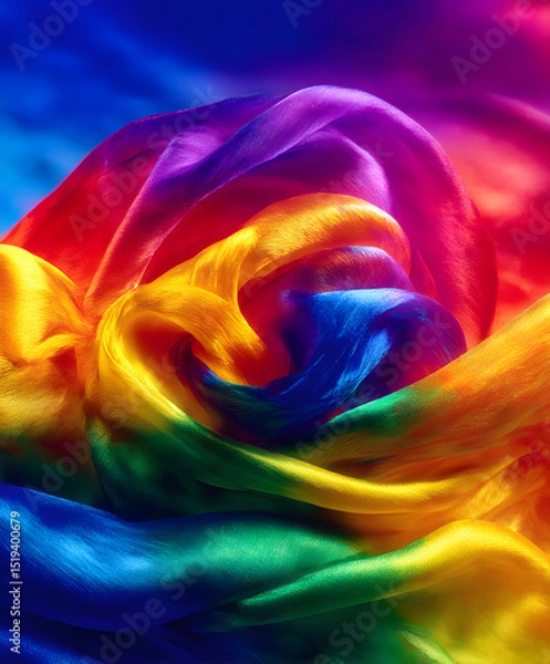 Fototapeta LGBTI focused background, abstract rainbow texture with vibrant hues, Pride month