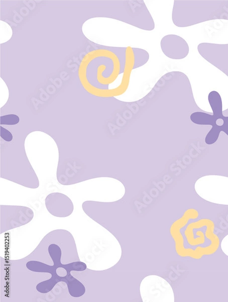 Fototapeta Vector illustration. Seamless pattern. Floral plot.