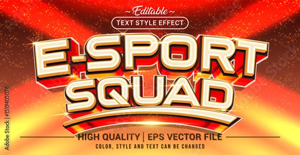Obraz Editable text style effect - E-sport Squad text style theme. Vector text style illustration template.