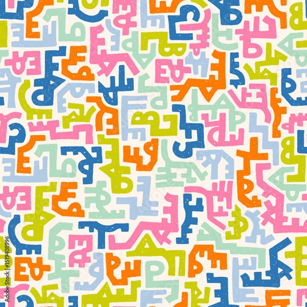 Obraz Hand drawn abstract seamless pattern, ethnic inspired background, simple style - great for textiles, banners, wallpapers, wrapping - vector design