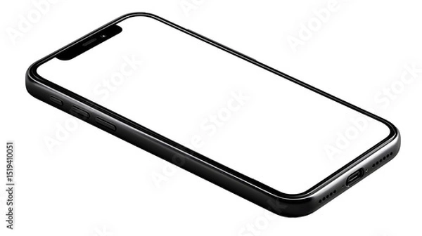 Obraz Sleek smartphone design, modern minimalist style, useful for communication and productivity, ideal for tech-focused content. Isolated on white background or PNG