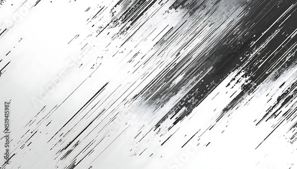 Obraz Black and white lines of digital noise texture. Abstract background with glitch effect for design, print, or wallpaper.