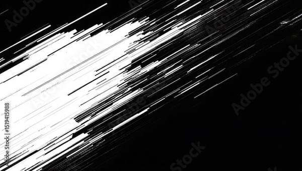 Obraz Black and white lines of digital noise texture. Abstract background with glitch effect for design, print, or wallpaper.