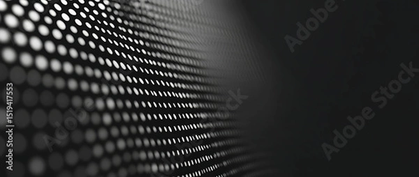 Obraz Black and white dots on the left side of an empty background, seamless pattern. Abstract halftone vector illustration with a gradient from light to dark gray