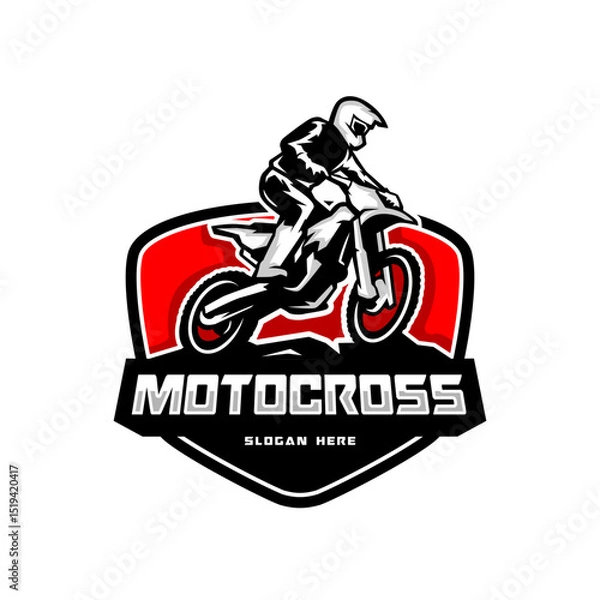 Fototapeta motocross racing logo badge
