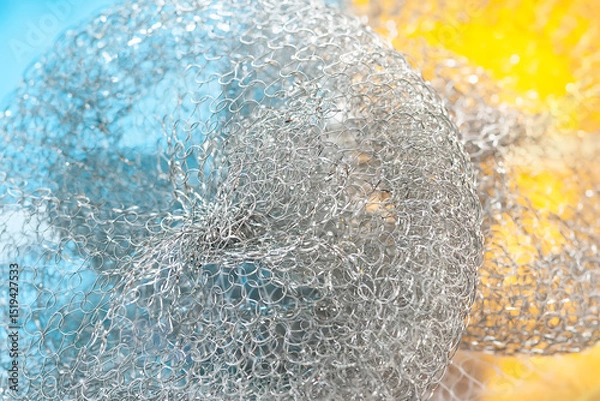 Obraz Abstract texture. Metallic color abstract. Twisted metal wire