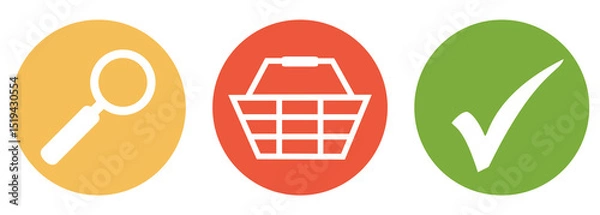 Obraz Produkte kaufen, suchen und finden - Button Banner