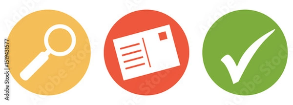 Obraz Postkarte oder Adresse suchen und finden - Button Banner