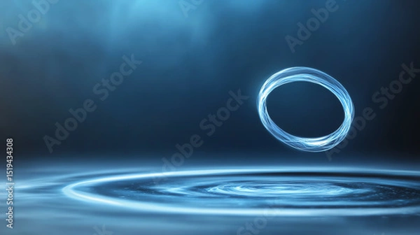 Fototapeta A mesmerizing water ripple effect capturing the beauty of movement in a tranquil environment, perfect for relaxation and meditation themes.