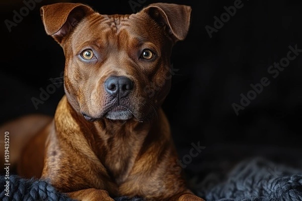 Obraz Protective dog standing strong and alert