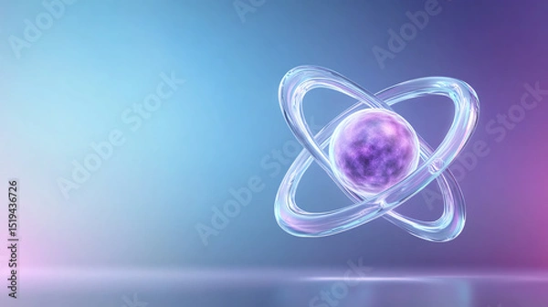 Fototapeta A vibrant representation of atomic structure with energy patterns, symbolizing innovation and scientific exploration.