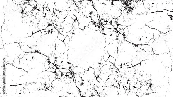 Fototapeta old cracked Texture Ground cracks top view, earthquake cracking holes, soil dry crack transparent background 