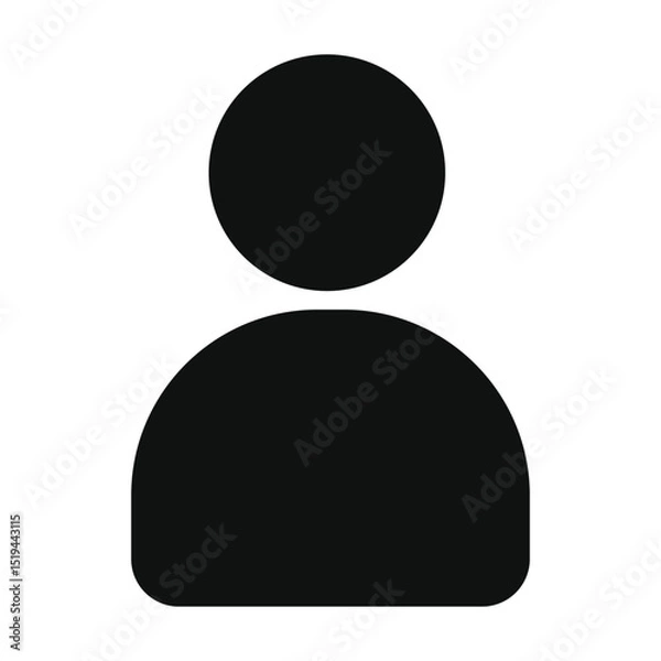 Fototapeta User profile icon with round head silhouette