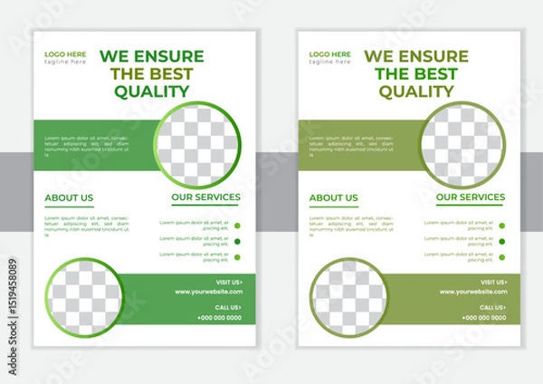Obraz Creative modern fresh clean clear simple agro based flyer or professional agriculture a4 flyer template layout design.Farm, agricultural or garden flyer or agro business flyer template design	