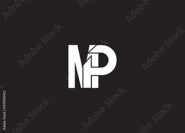 Fototapeta MP creative initial logo design and abstract logo