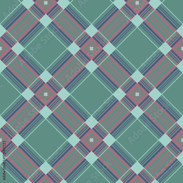 Fototapeta Vector - squares scottish style seamless pattern.