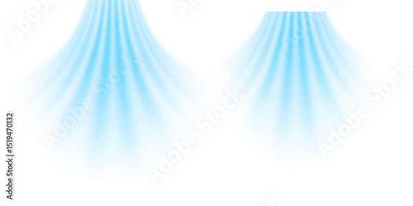 Fototapeta Air flow set of vector elements on a white background. Abstract light effect blowing from an air conditioner, purifier or humidifier. Dynamic blurred flow motion