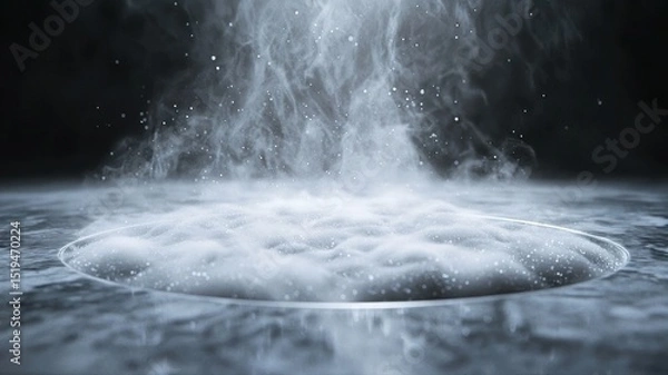 Fototapeta Mysterious Cold Vapor and Particles Rising vapor cold mysterious smoke dry ice freezing ice mist fog
