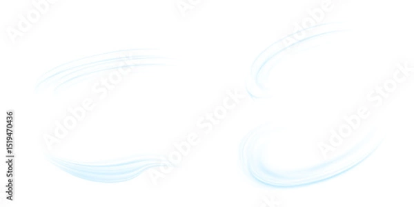 Fototapeta Air flow set of vector elements on a white background. Abstract light effect blowing from an air conditioner, purifier or humidifier. Dynamic blurred flow motion