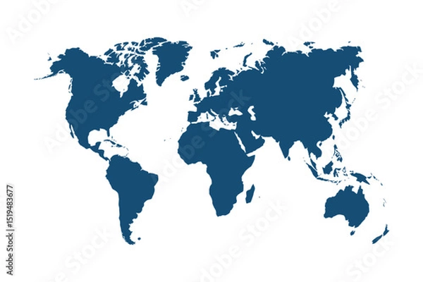 Obraz World map blue continents geography earth travel