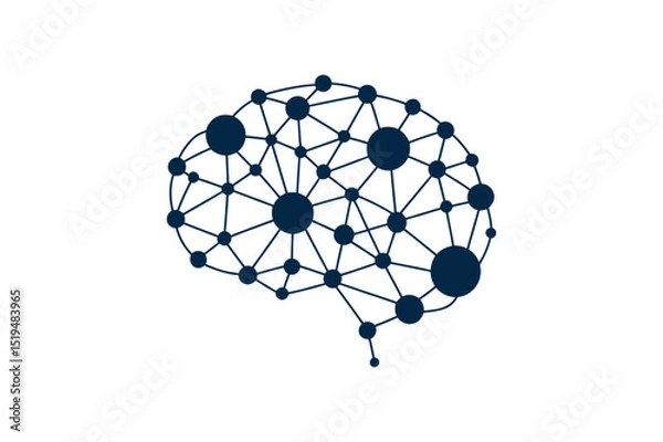 Fototapeta Connected brain neural network ai technology concept