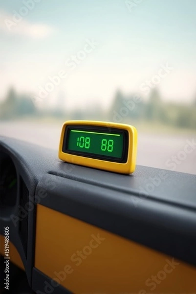 Obraz Dashboard alert indicating smooth battery performance, Electric school bus