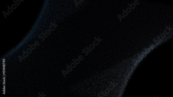 Fototapeta Black and dark blue minimalist modern grainy noise particle wave shape illustration, futuristic background, poster template concept