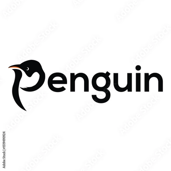Fototapeta The smart integration of an animal penguin figure into the flow of the text makes this design not only memorable but also symbolic — representing adaptability, elegance, and identity. 