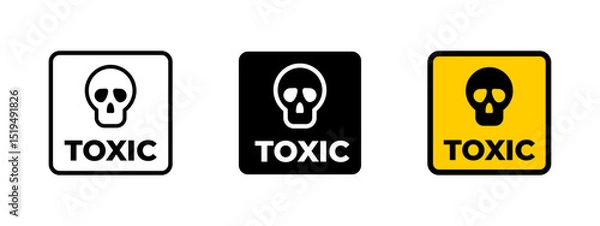 Fototapeta Toxic sign. Human skull symbol indicating poisonous substance vector illustration. Chemical hazard and contamination alert symbol. Used for safety labels and warning icon. Danger pictogram.