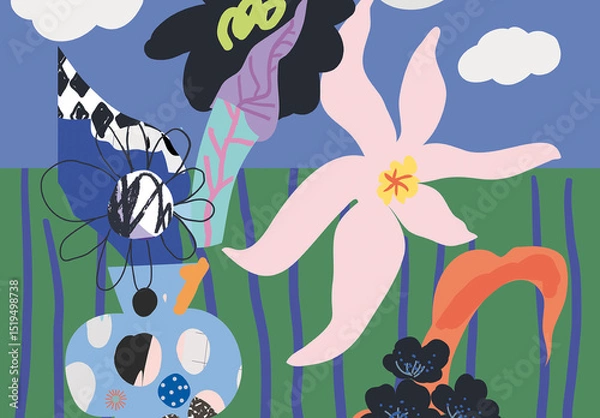 Fototapeta Creative Floral Poster Layout