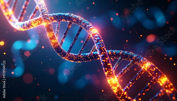 Fototapeta Abstract dna helix structure for science and medical research