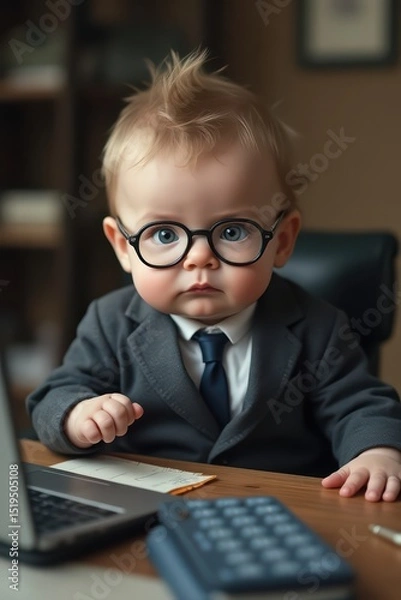 Fototapeta baby ejecutivo y divertido