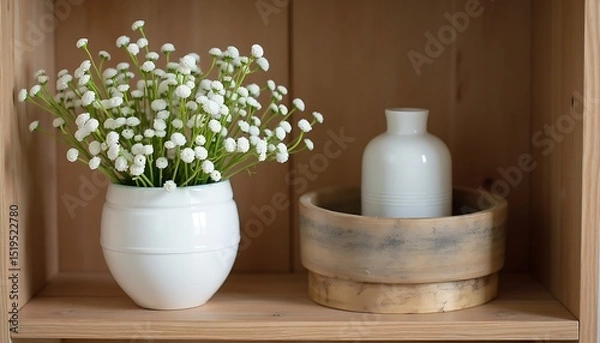 Fototapeta Flower Vase on Shelf