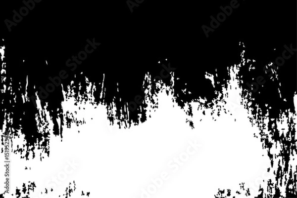 Fototapeta Dynamic abstract vector element. Energetic black paint-like strokes and splatters frame a central white space, perfect for titles and bold graphic designs.