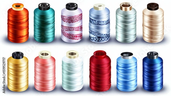 Fototapeta Colorful Thread Spools Collection