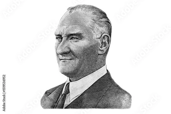 Obraz Mustafa Kemal Ataturk, Portrait of Turkish banknotes