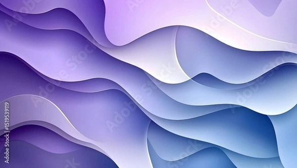 Obraz Abstract purple and blue background with wavy shapes, vector presentation design, high resolution, professional color grading, clean sharp focus.
