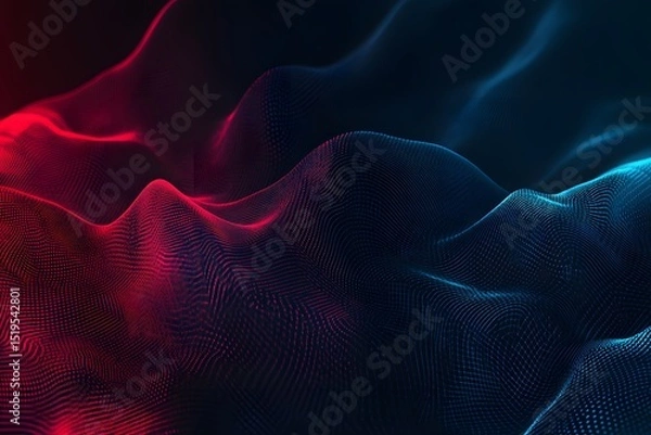 Obraz Abstract technology background with blue and red light lines, vector illustration design. Digital futuristic concept banner for internet connection, 