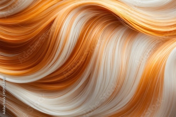 Obraz An abstract background with brown and bronze-colored waves, beautiful hair texture, elegant and detailed, in the digital art style. 