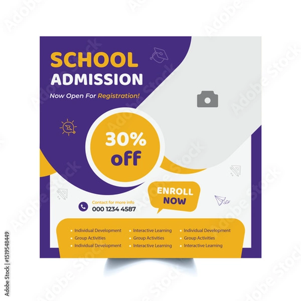 Obraz Back to School Social Media Post Template 