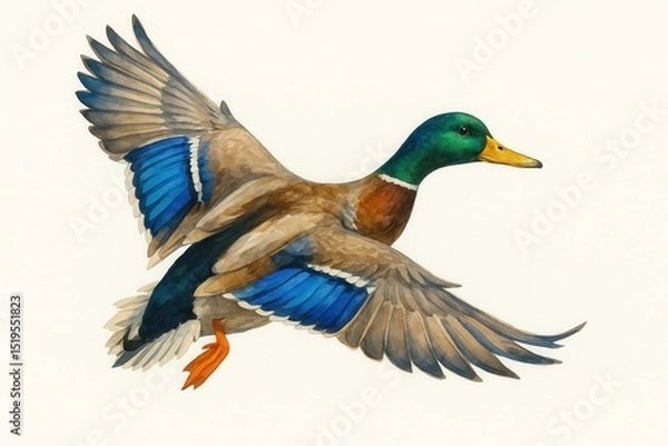Fototapeta mallard duck isolated on white