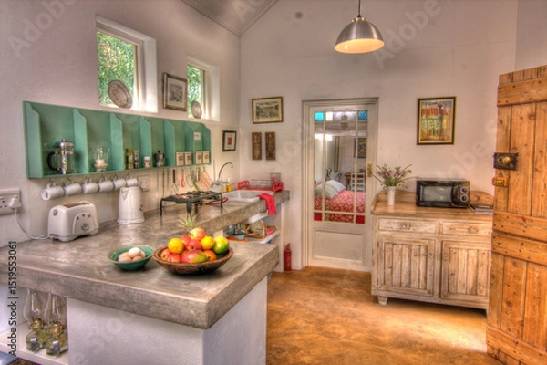 Obraz country cottage kitchen simple interior kitchen space