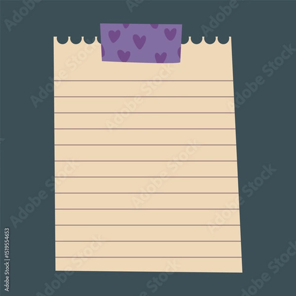Fototapeta paper with heart pattern tape in isolated background