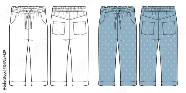 Obraz Boys elastic waist drawstring jeans pants