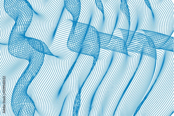 Fototapeta abstract blue wave background . blue line pattern texture background 