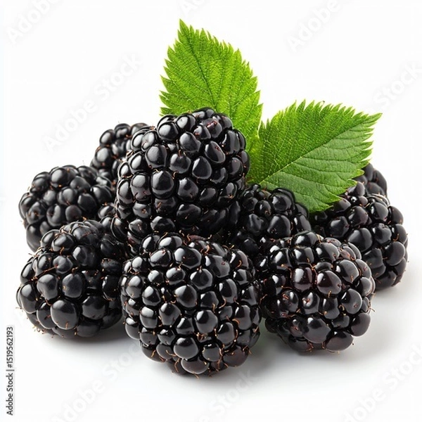 Fototapeta Harvesting joy fresh blackberries displayed in vibrant detail nature's bounty studio setting close-up perspective sweet indulgence