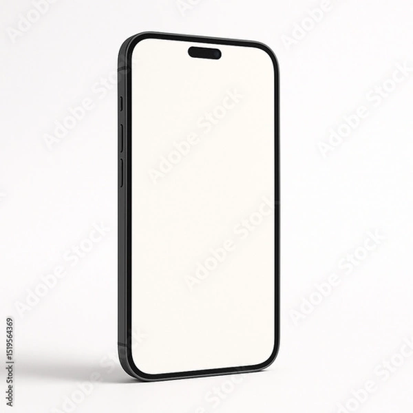 Obraz Top view smartphone mockup on white desk