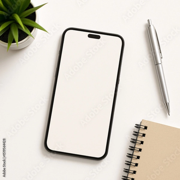 Fototapeta Smartphone mockup with office items

