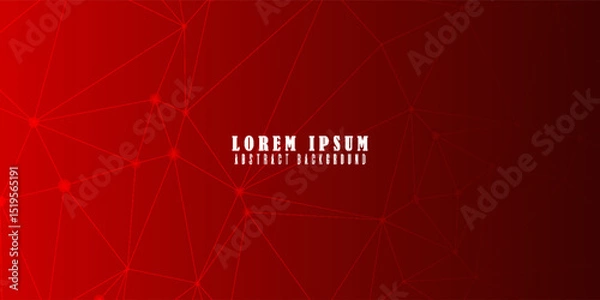 Fototapeta Abstract Red Polygonal Background with Connected Dots