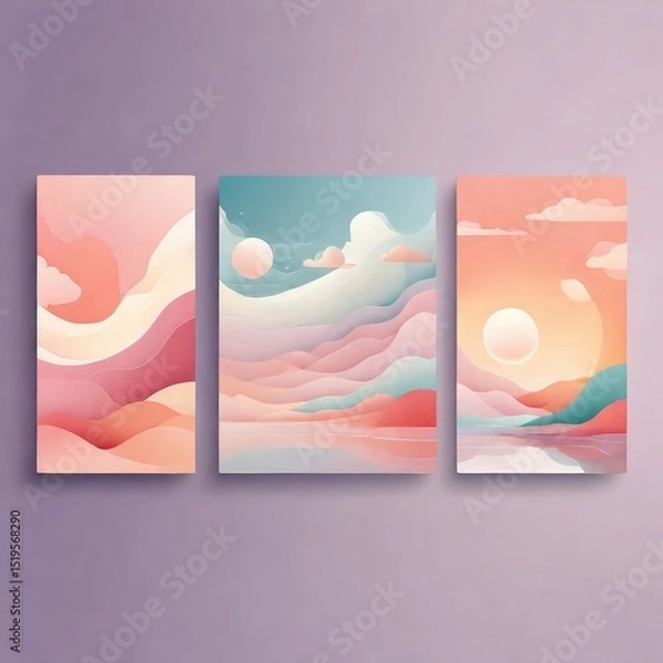 Fototapeta set of banners with clouds